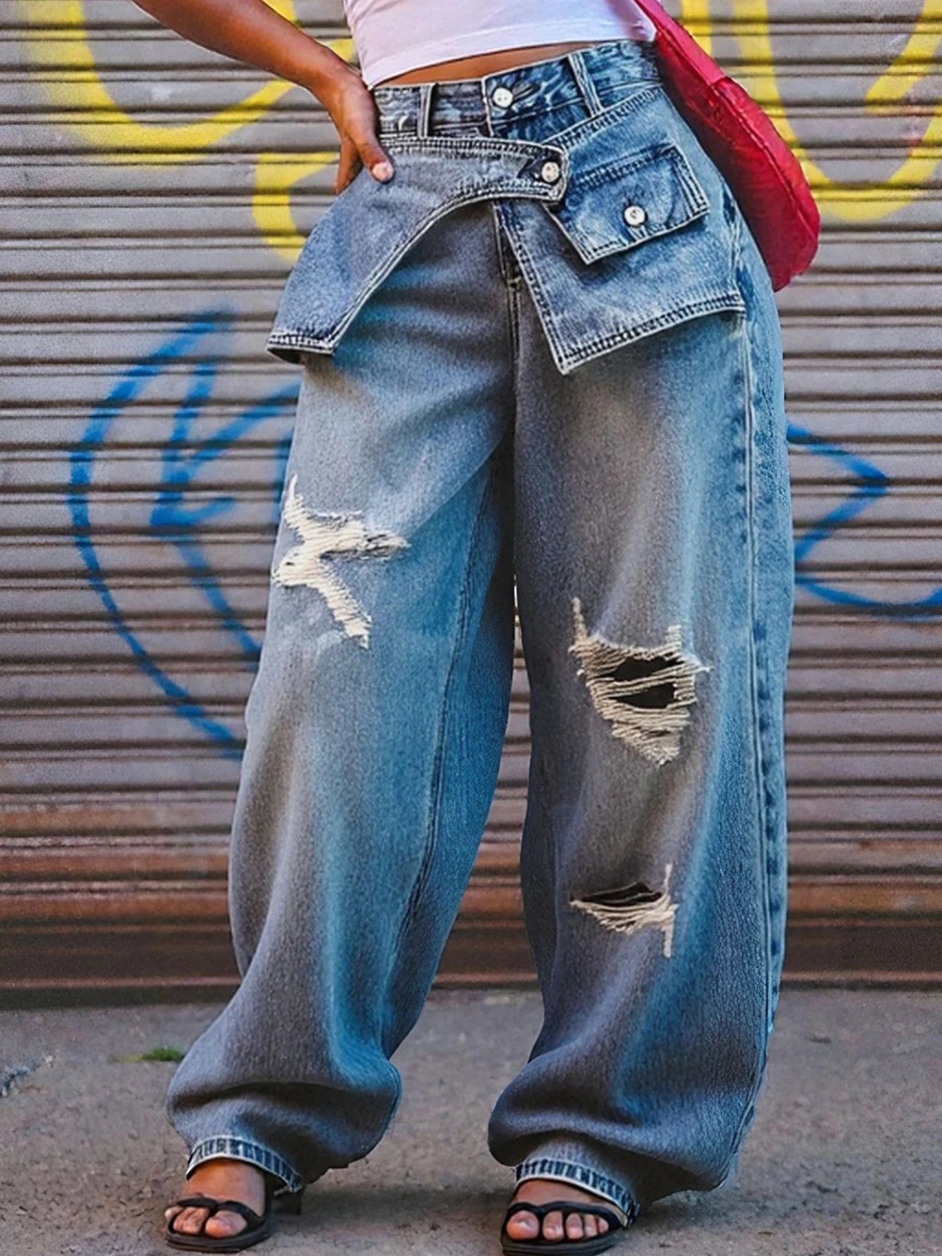 Jean Large Taille Haute Femme – Style Streetwear Tendance