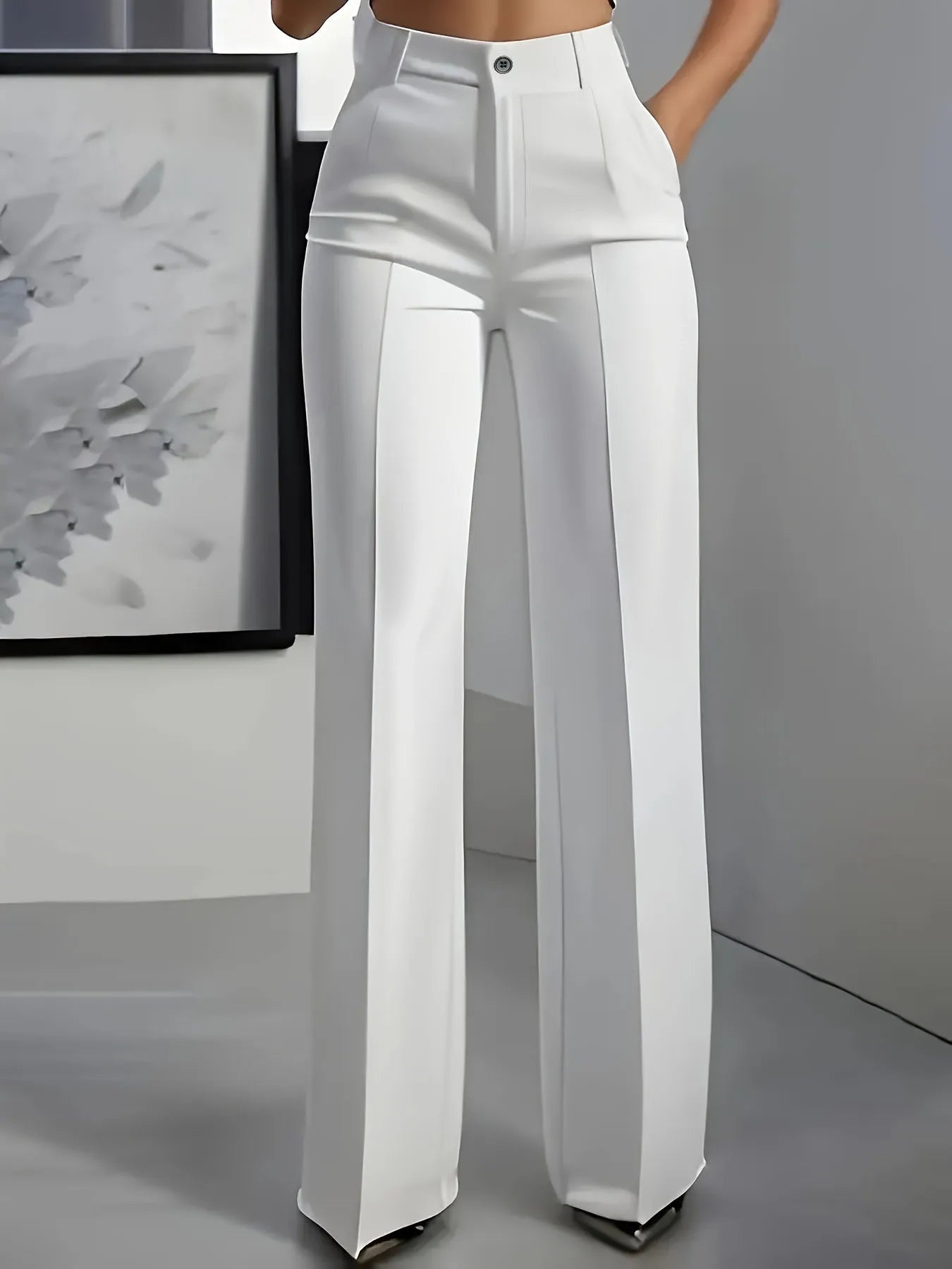 Pantalon Taille Haute Femme – Coupe Chic & Élégante