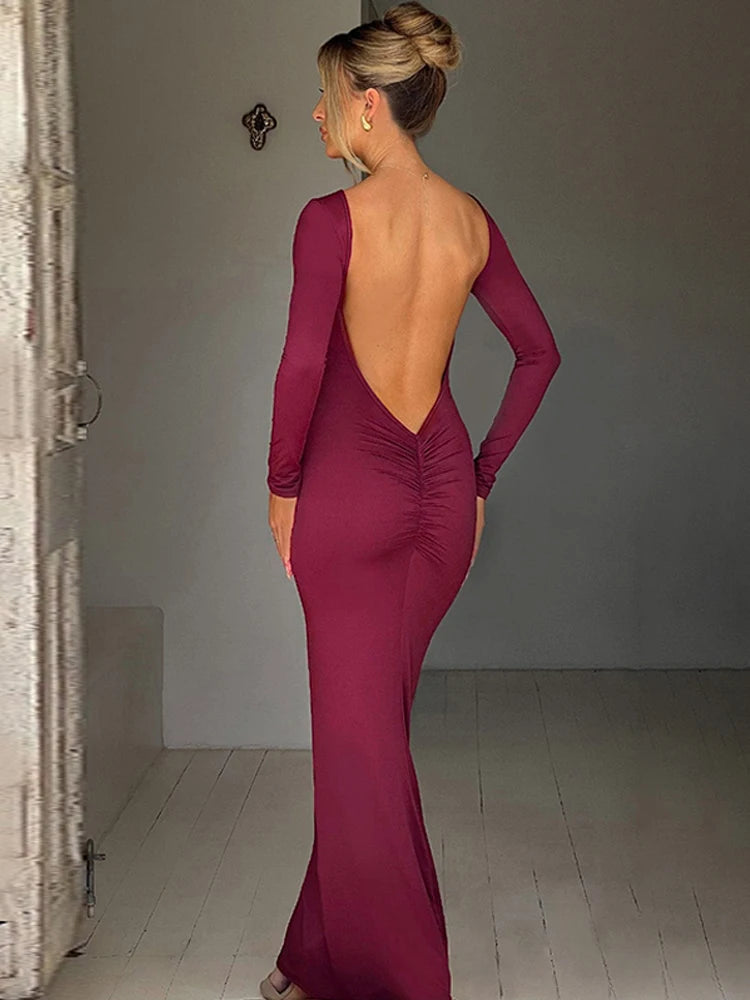 Robe Longue Dos Nu Élégante Femme