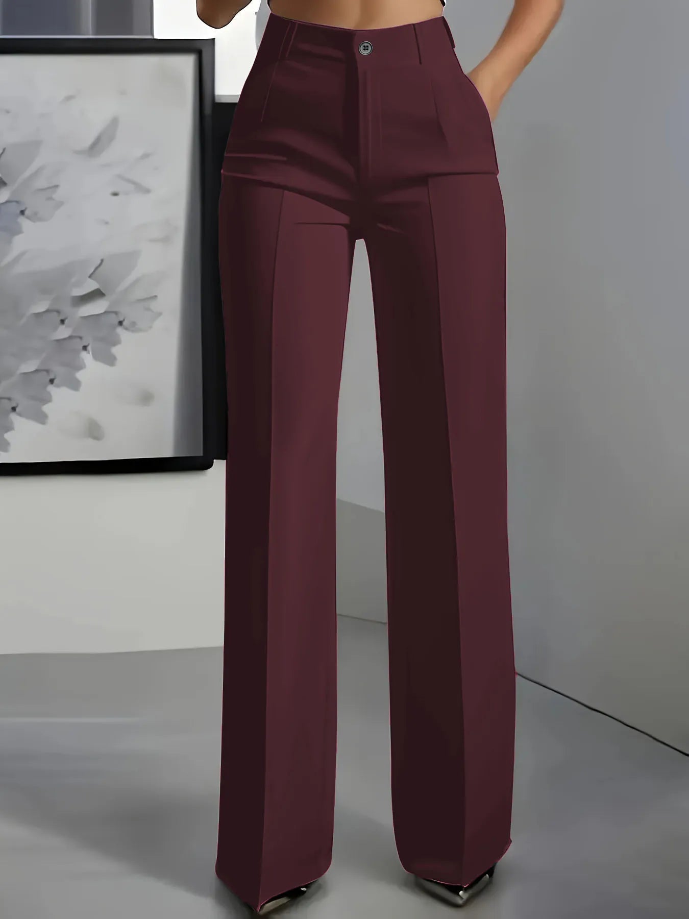 Pantalon Taille Haute Femme – Coupe Chic & Élégante