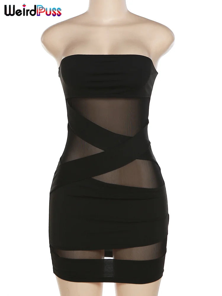 Robe Midnight Muse - Mini Robe Sculptante Sans Bretelles