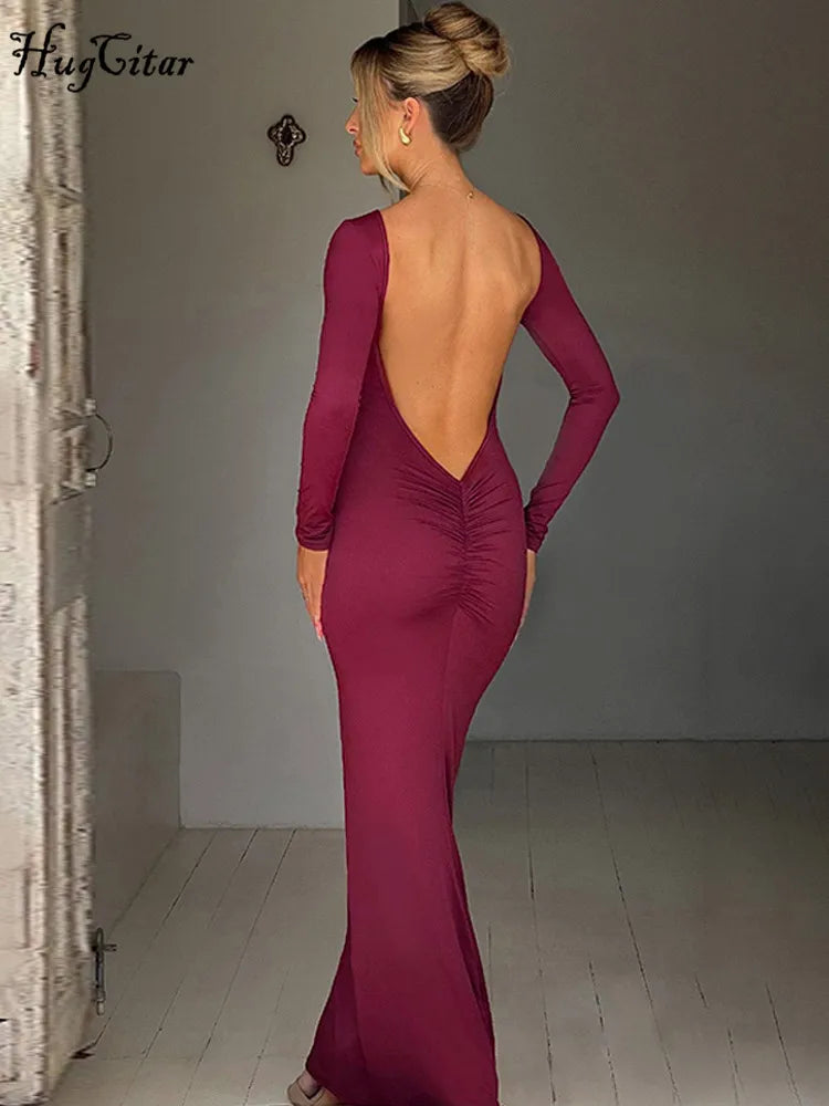 Robe Longue Dos Nu Élégante Femme