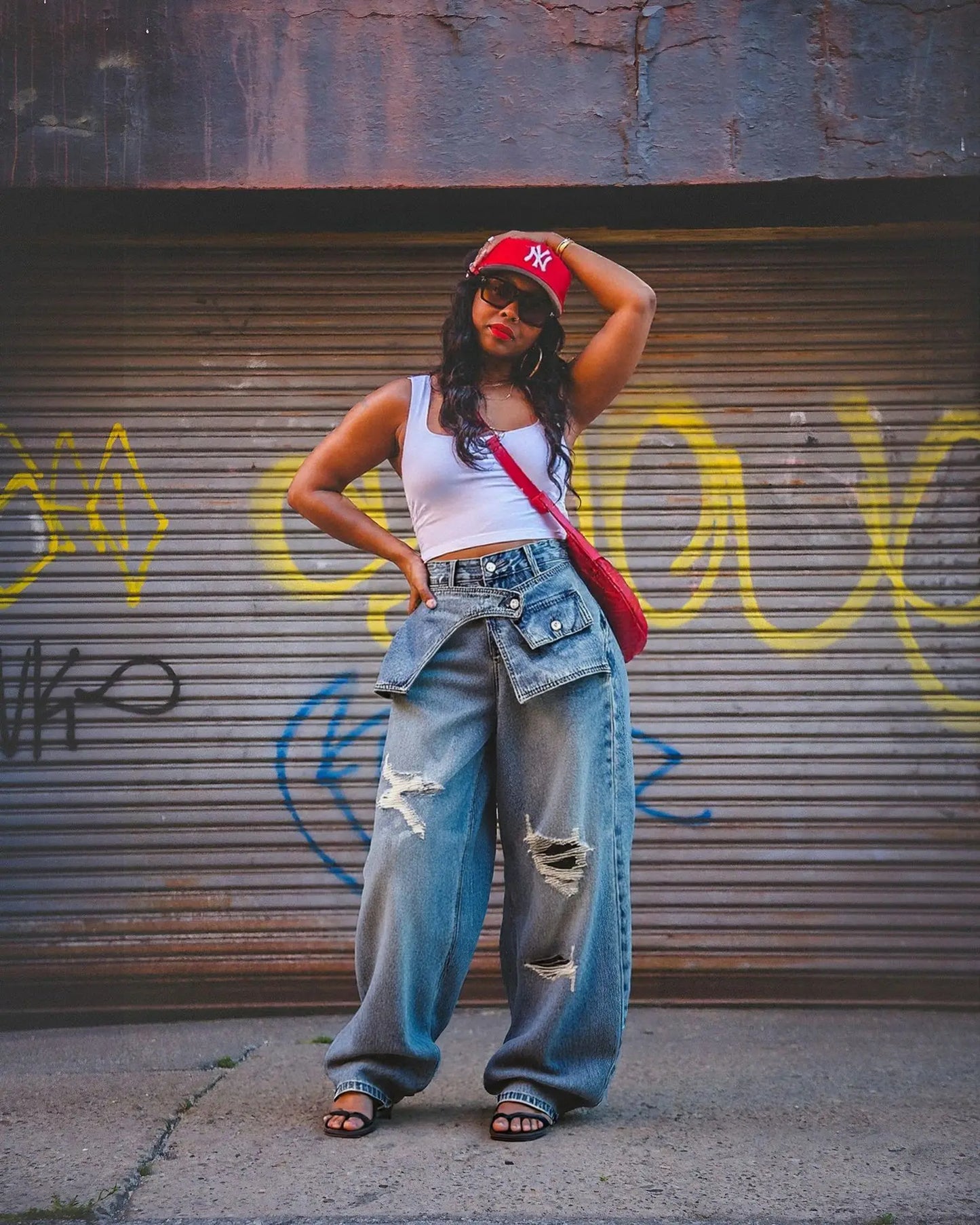 Jean Large Taille Haute Femme – Style Streetwear Tendance