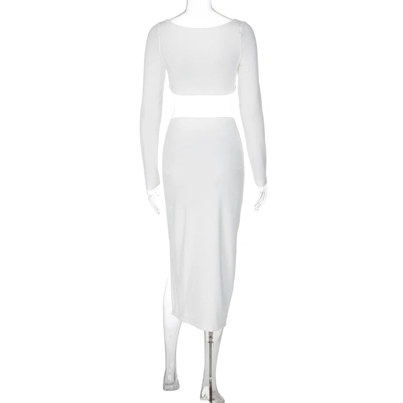 Ensemble Jupe Fendue & Top Croisé – Style Chic & Glamour