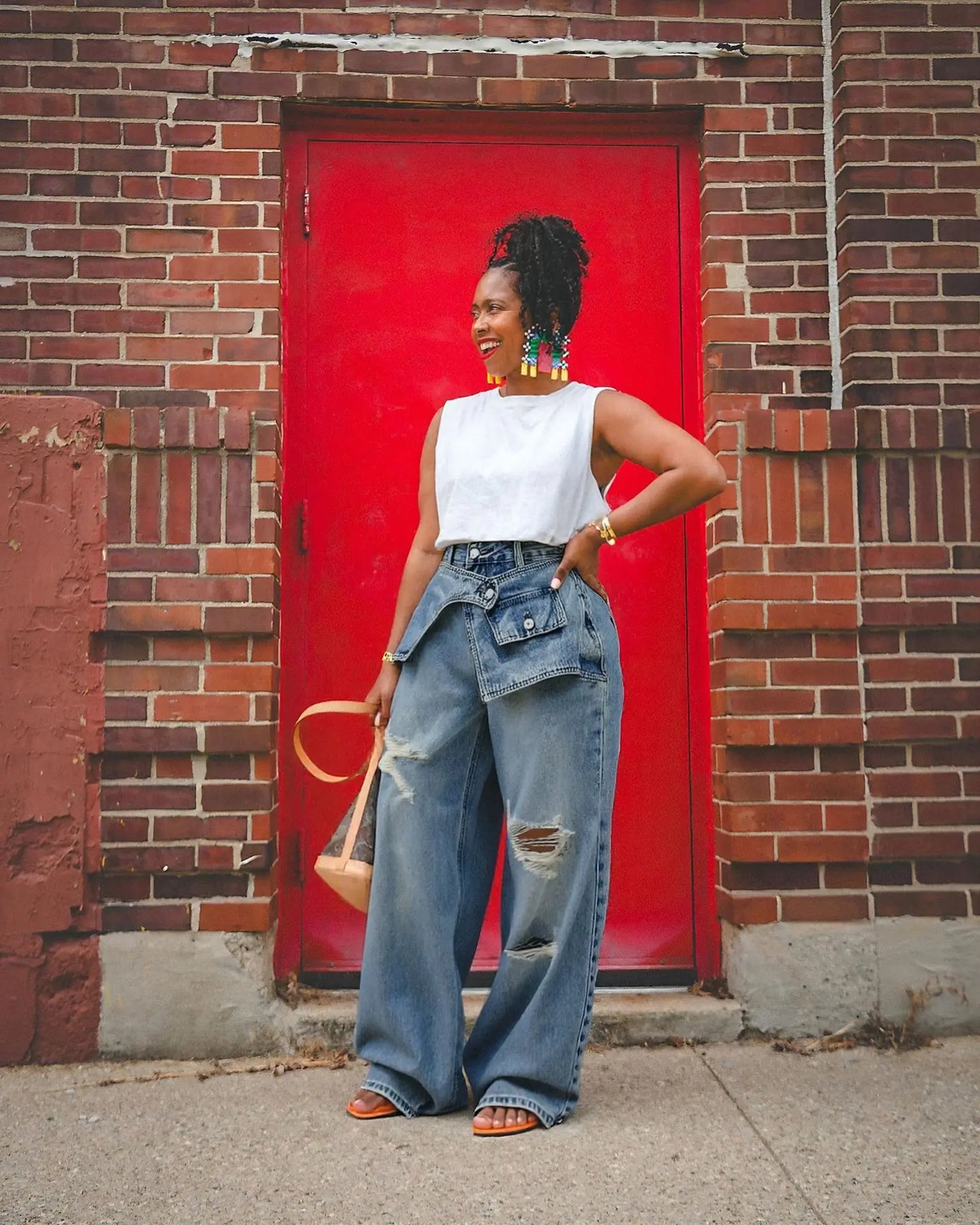 Jean Large Taille Haute Femme – Style Streetwear Tendance